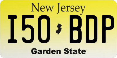 NJ license plate I50BDP