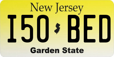 NJ license plate I50BED