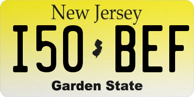 NJ license plate I50BEF