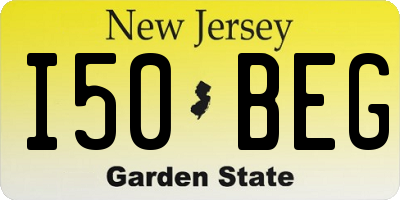 NJ license plate I50BEG