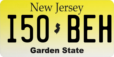 NJ license plate I50BEH