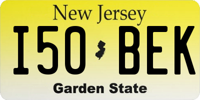NJ license plate I50BEK