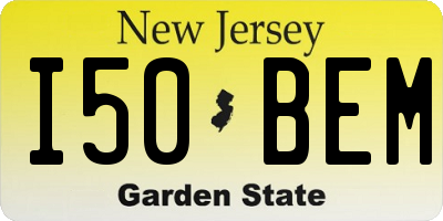 NJ license plate I50BEM