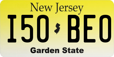 NJ license plate I50BEO