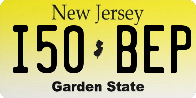 NJ license plate I50BEP