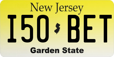 NJ license plate I50BET