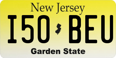 NJ license plate I50BEU