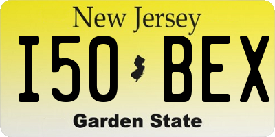 NJ license plate I50BEX