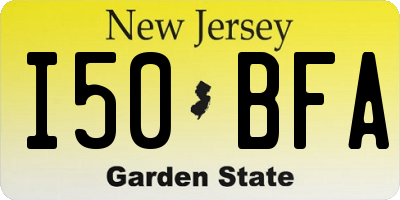 NJ license plate I50BFA