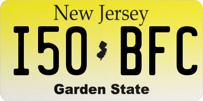 NJ license plate I50BFC