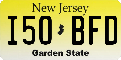 NJ license plate I50BFD