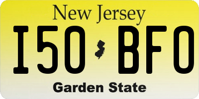 NJ license plate I50BFO