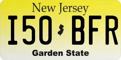 NJ license plate I50BFR