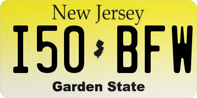 NJ license plate I50BFW