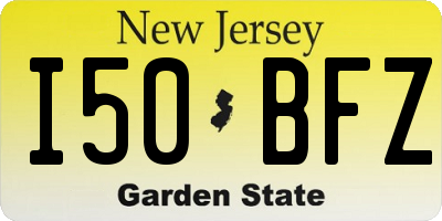 NJ license plate I50BFZ