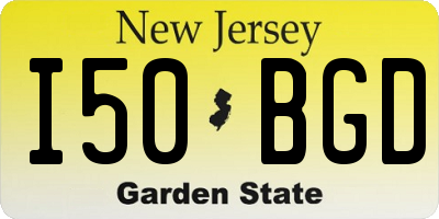 NJ license plate I50BGD