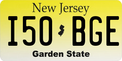 NJ license plate I50BGE