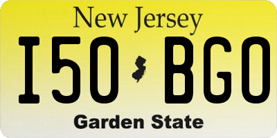 NJ license plate I50BGO