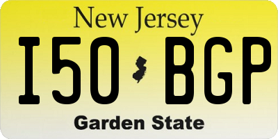 NJ license plate I50BGP