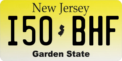 NJ license plate I50BHF