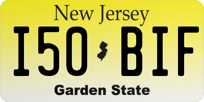 NJ license plate I50BIF