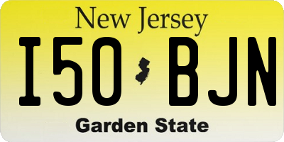 NJ license plate I50BJN