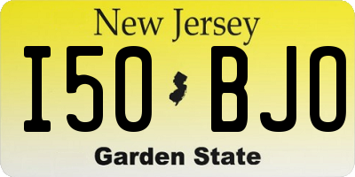 NJ license plate I50BJO