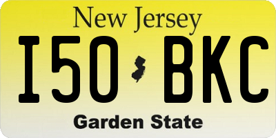 NJ license plate I50BKC
