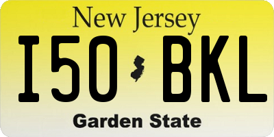 NJ license plate I50BKL
