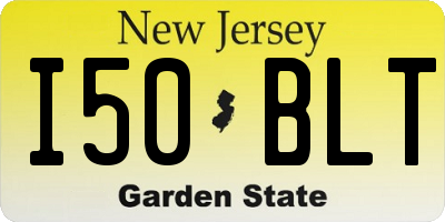 NJ license plate I50BLT