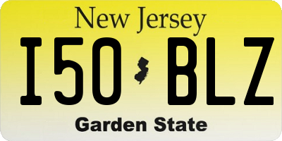 NJ license plate I50BLZ