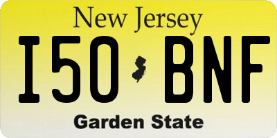 NJ license plate I50BNF