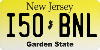 NJ license plate I50BNL