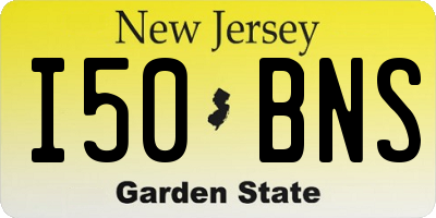 NJ license plate I50BNS