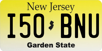 NJ license plate I50BNU