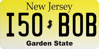 NJ license plate I50BOB