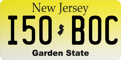 NJ license plate I50BOC
