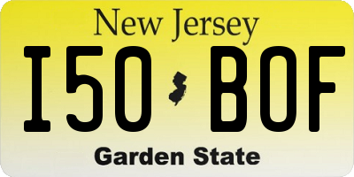 NJ license plate I50BOF