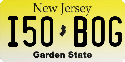 NJ license plate I50BOG