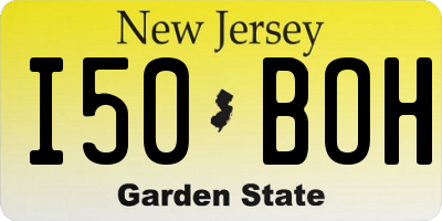 NJ license plate I50BOH
