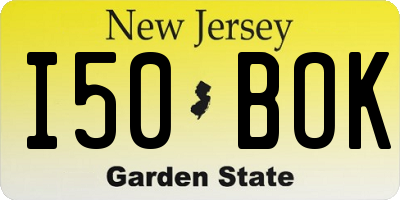 NJ license plate I50BOK