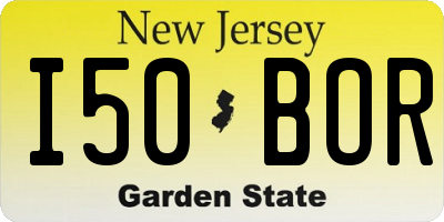NJ license plate I50BOR