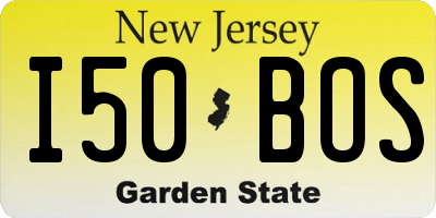 NJ license plate I50BOS