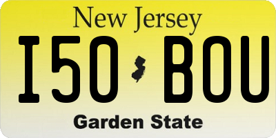 NJ license plate I50BOU