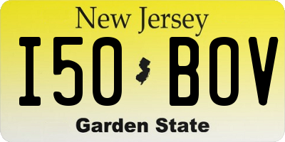 NJ license plate I50BOV
