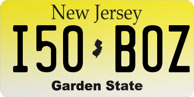 NJ license plate I50BOZ