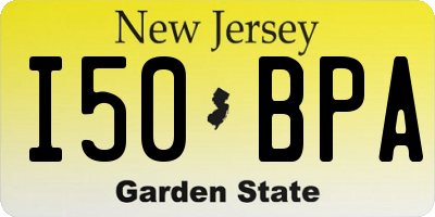 NJ license plate I50BPA
