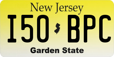 NJ license plate I50BPC