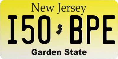 NJ license plate I50BPE
