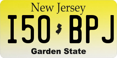 NJ license plate I50BPJ